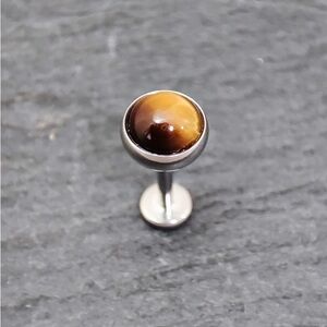 tigers eye surgical steel threaded stud